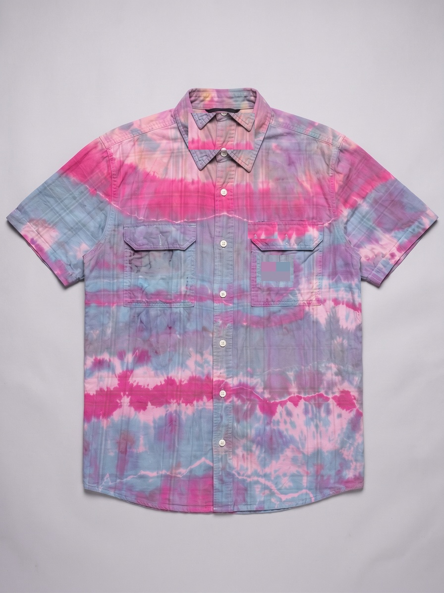 Archived pink and blue Bag Dog button shirt
